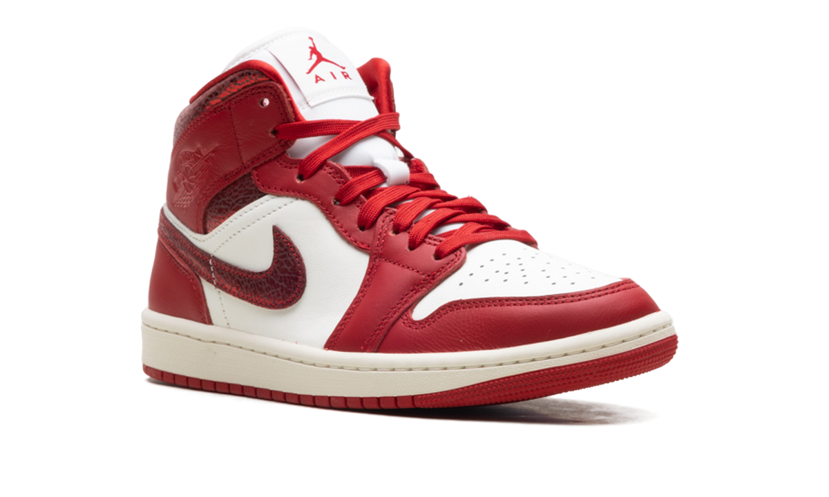 Air Jordan 1 Mid WMNS "Red Cracked Leather" HJ9337 106