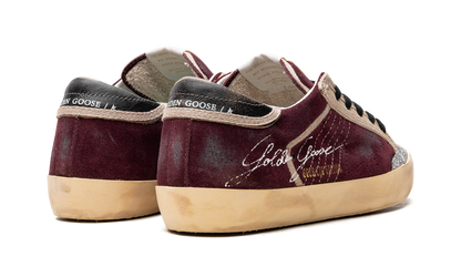 SUPER-STAR PENSTAR SUEDE UPPER CRYSTAL PENSTAR SKATE STAR VINTAGE LEATHER HEEL SIGNATURE FOXING "WINE RED BLACK"