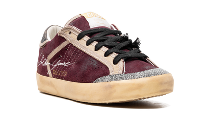 SUPER-STAR PENSTAR SUEDE UPPER CRYSTAL PENSTAR SKATE STAR VINTAGE LEATHER HEEL SIGNATURE FOXING "WINE RED BLACK"