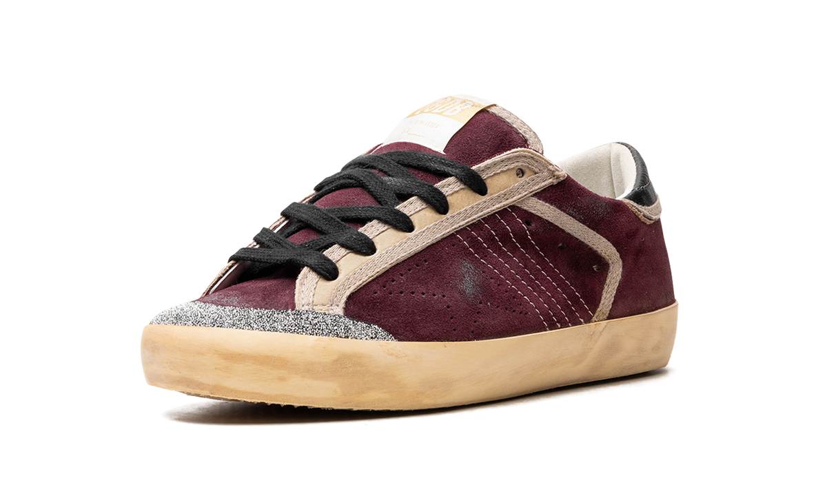 SUPER-STAR PENSTAR SUEDE UPPER CRYSTAL PENSTAR SKATE STAR VINTAGE LEATHER HEEL SIGNATURE FOXING "WINE RED BLACK"