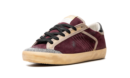 SUPER-STAR PENSTAR SUEDE UPPER CRYSTAL PENSTAR SKATE STAR VINTAGE LEATHER HEEL SIGNATURE FOXING "WINE RED BLACK"