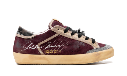 SUPER-STAR PENSTAR SUEDE UPPER CRYSTAL PENSTAR SKATE STAR VINTAGE LEATHER HEEL SIGNATURE FOXING "WINE RED BLACK"