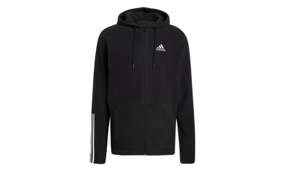 Essentials Polar Fleece Giant Logo Full-Zip Hoodie "Black / White" GV5297