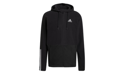 Essentials Polar Fleece Giant Logo Full-Zip Hoodie "Black / White" GV5297