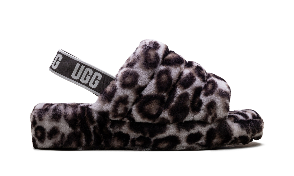Fluff Yeah Slide WMNS "Panther Print - Stormy Grey" 1120903 SYGR