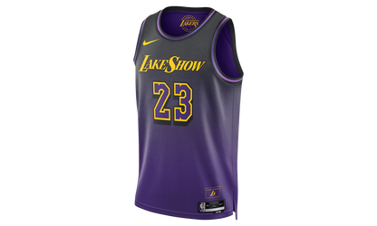NBA LEBRON JAMES LOS ANGELES LAKERS 2024/25 CITY EDITION SWINGMAN JERSEY "Field Purple" FQ4346 504